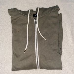 Olive Green Zip Up Hoodie
